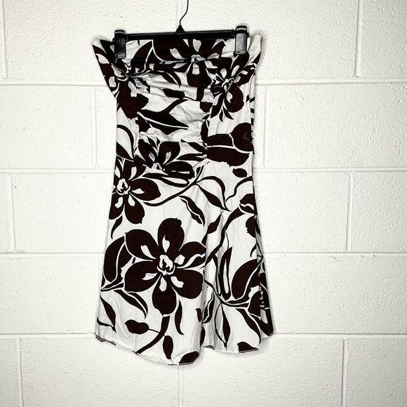 Ruby Rox Dresses & Skirts - < Y2K Ruby Rox Strapless Dress - Brown and White Floral >